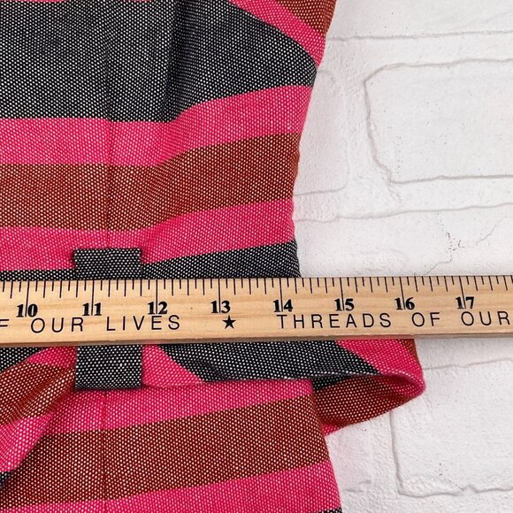 Boden Dress Women 4R‎ Black Pink Stripe Sheath Cotton Linen Classic Career VTG - Picture 10 of 14